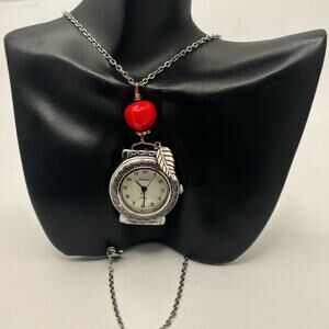Silver & Red Kessaris Watch Pendant